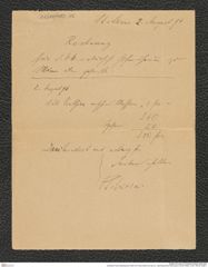 Nachlass Franz Steindachner, Brief von Franz Sikora an das k.k. naturhistorische Hofmuseum (02.08.1896), Inv.Nr. 482.06, Seite 1